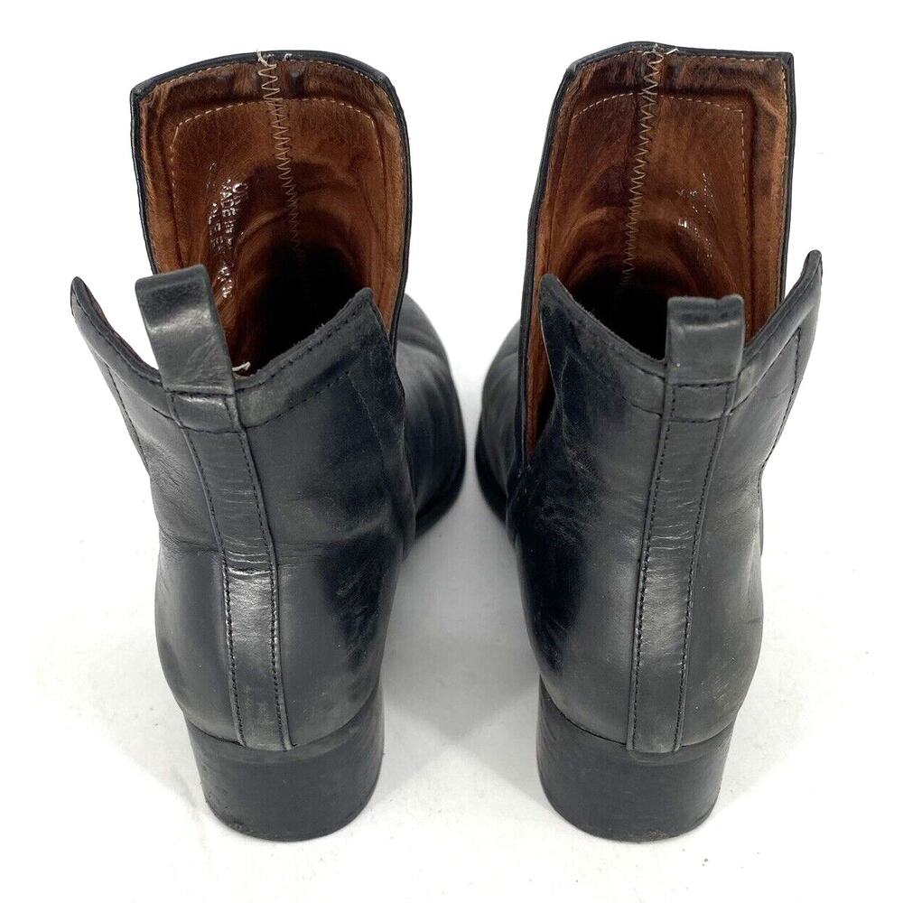 Jeffrey Campbell Oriley Booties Black Leather Pull On Ankle Boots Womens 6 - Picture 3 of 11